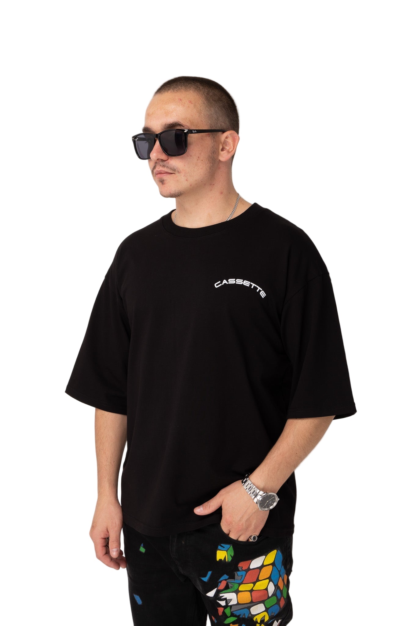 Premium blaaaaaack cassette t-shirt