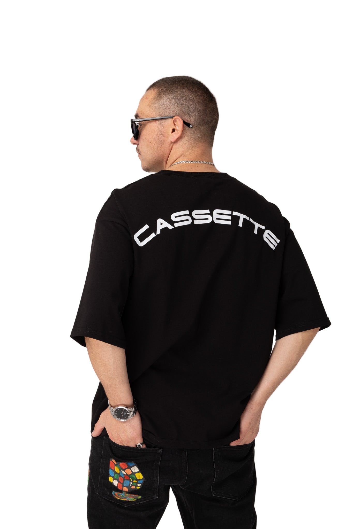 Premium blaaaaaack cassette t-shirt