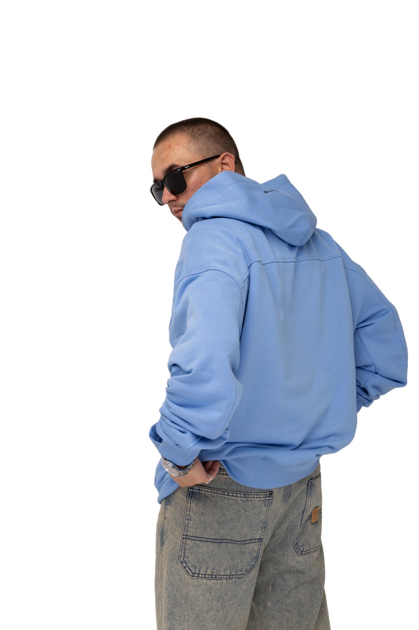 Baby blue hoodie cassette